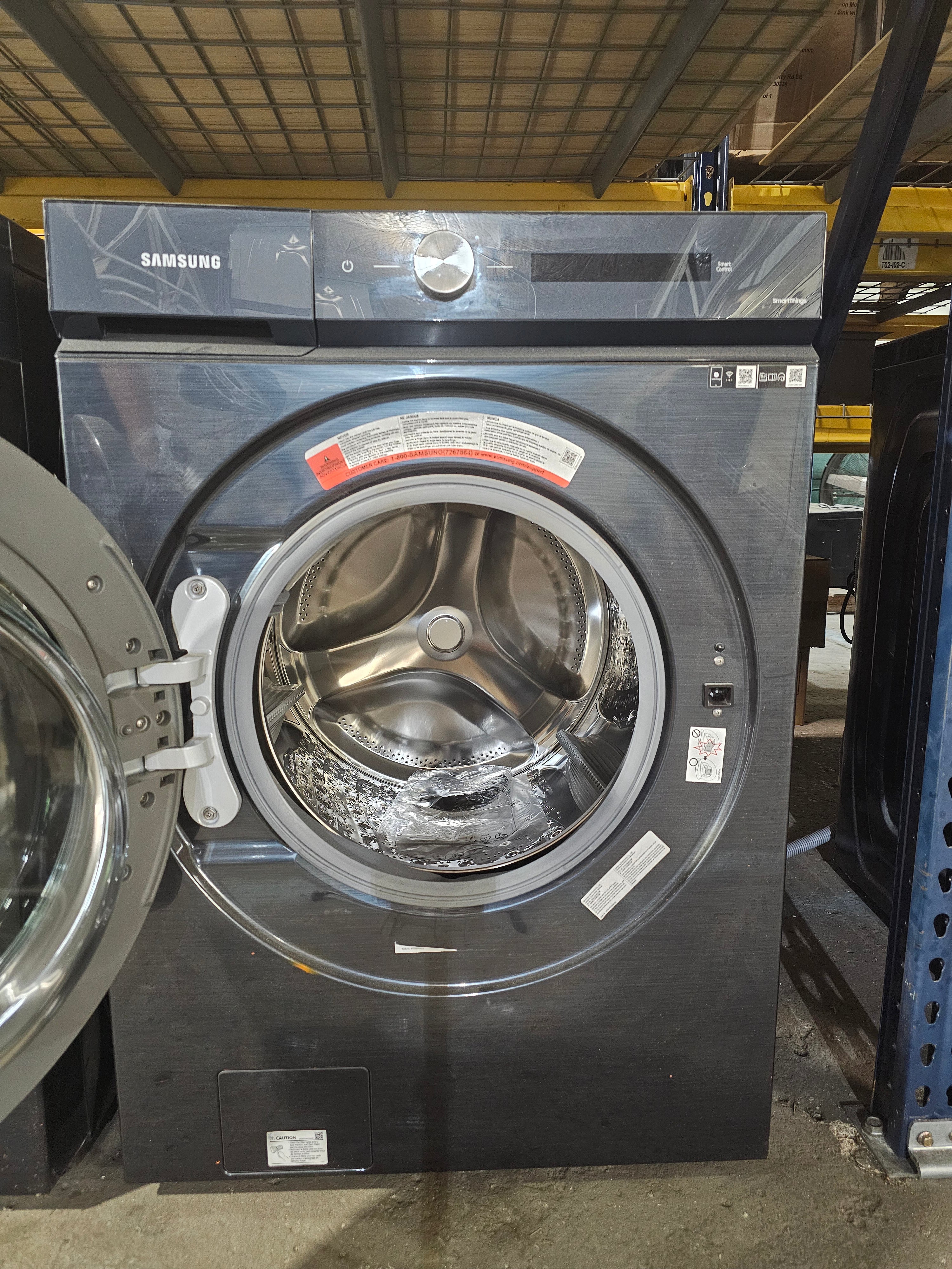 Samsung Bespoke 5.3 cu. ft. Ultra-Capacity Smart Front Load Washer in Brushed Navy with Super Speed Wash and AI Smart Dial